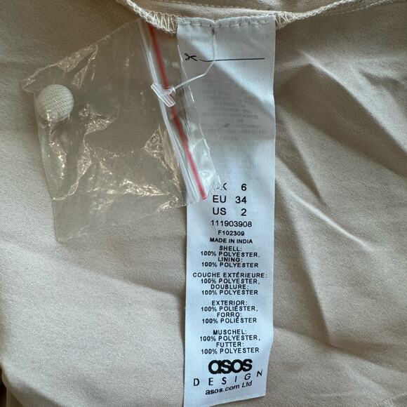 New ~ ASOS ~ Jacquard Check Plunge Neck Mini Dress With Belt 2 ~ ADORABLE - Picture 8 of 9